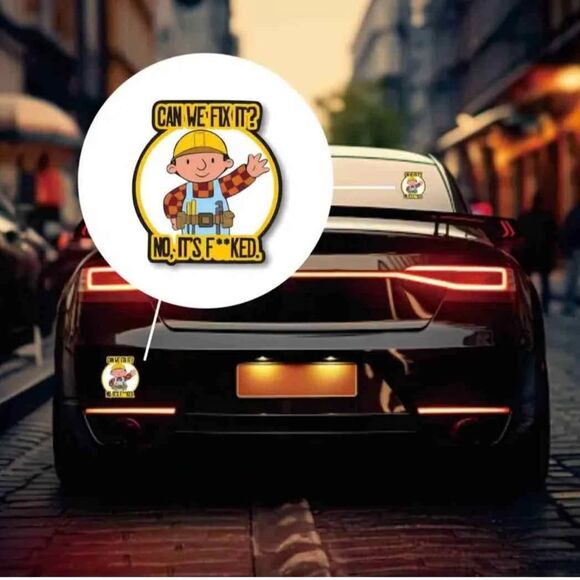 Funny Hard Hat Stickers "Can We Fix It" NO! for Car, laptop, skateboard, toolbox - Picture 2 of 7